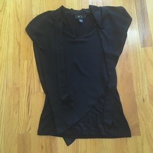 BCX Black Asymmetrical Blouse